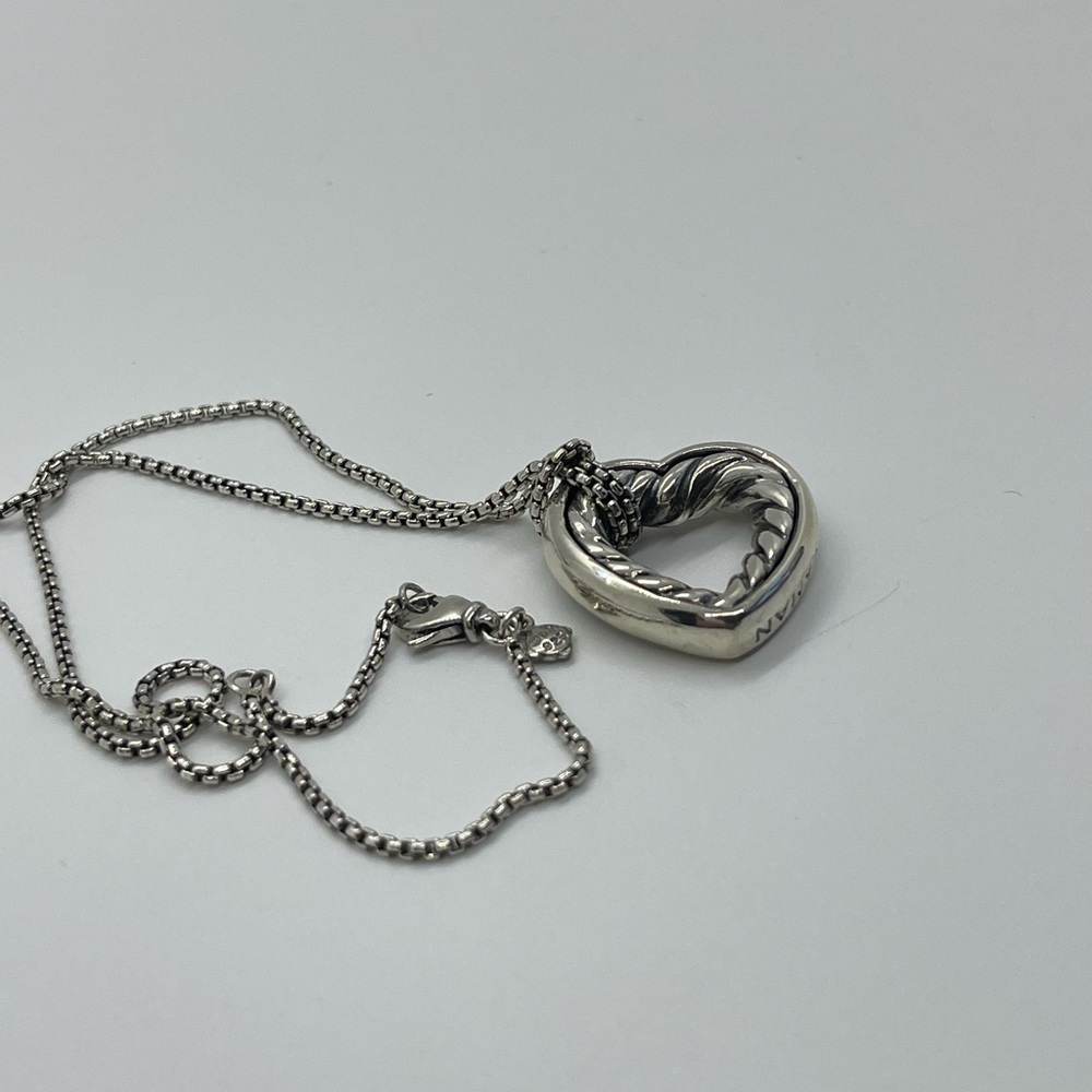 David Yurman Sterling Silver Heart Necklace - Picture 2 of 14